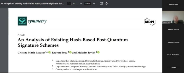 Read more about the article Dr. Cristina Maria Pacurar Presents Research on Post-Quantum Signature Schemes