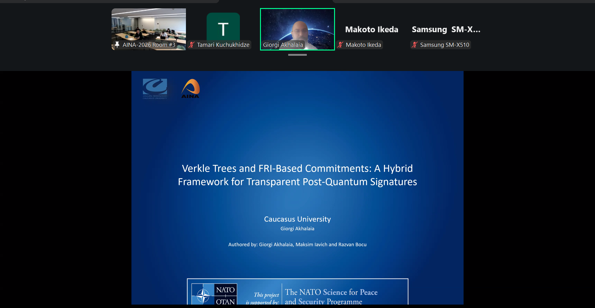 Presentation of research results at AINA-2026