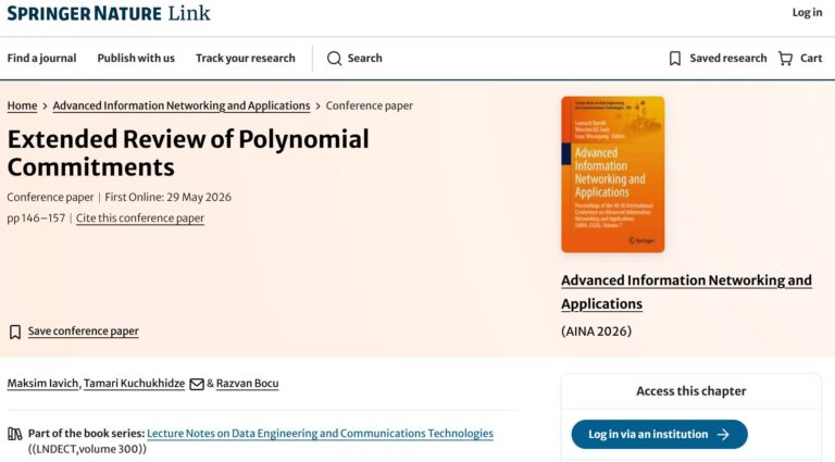 Read more about the article A new scientific publication has been released: “Extended Review of Polynomial Commitments”